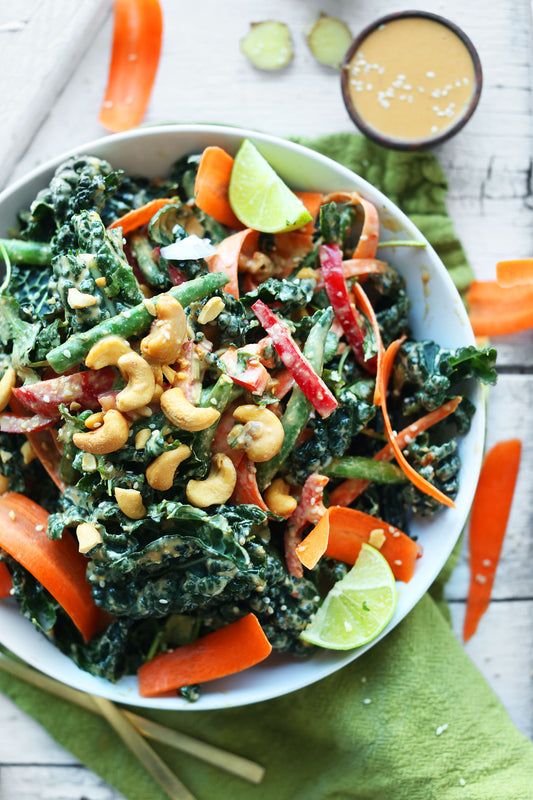 Gingery Kale Salad with Cashew Dressing