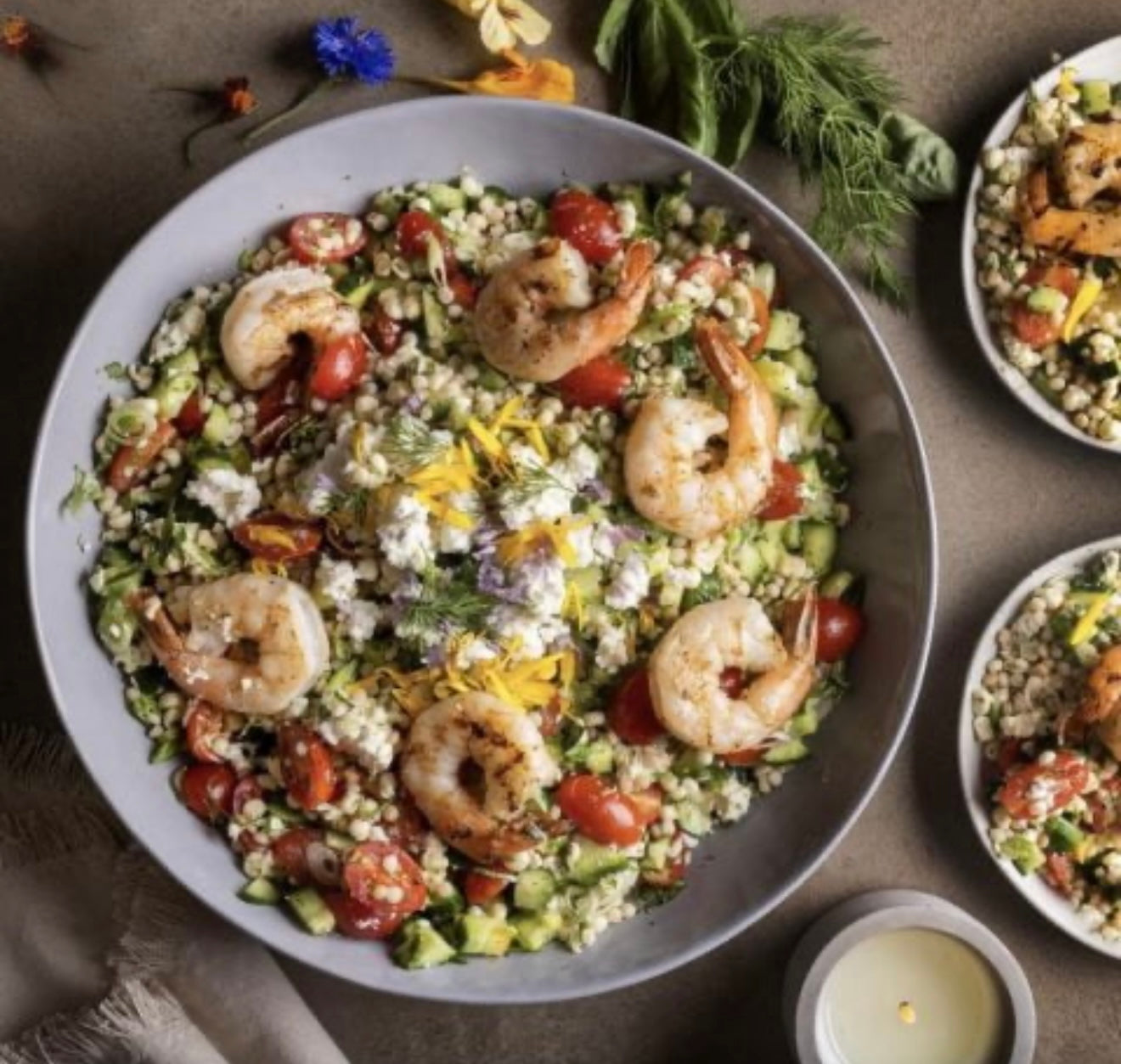 Corn & Feta Salad w/Shrimp